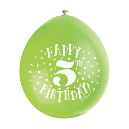 Ballons Happy Birthday 5 Years 28cm 10pcs