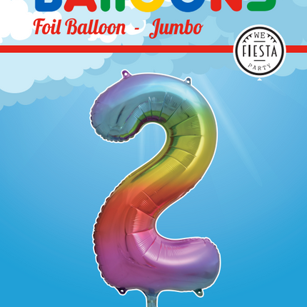 Ballon de baudruche Figure 2 Arc-en-ciel XL 86cm vide