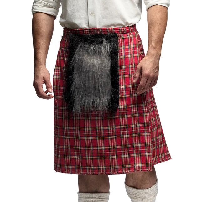 Kilt rouge homme avec sac