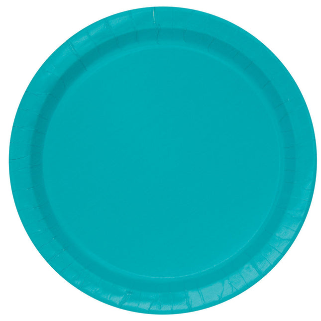 Assiettes Turquoise Rondes 23cm 16pcs