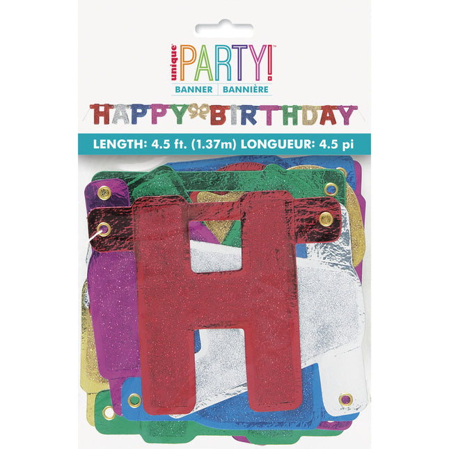 Lettre String Happy Birthday Coloured 1.42m