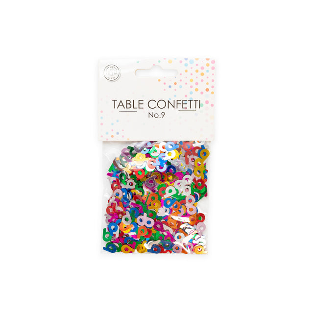 Confettis de table 9 ans colorés