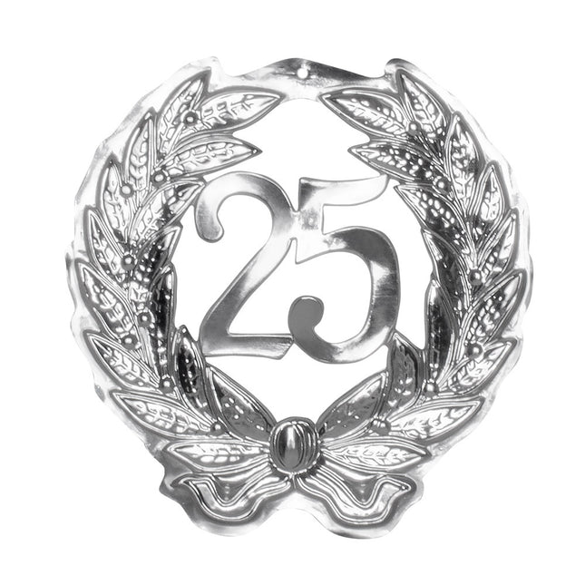 Plaque de porte 25 ans Argent 45cm