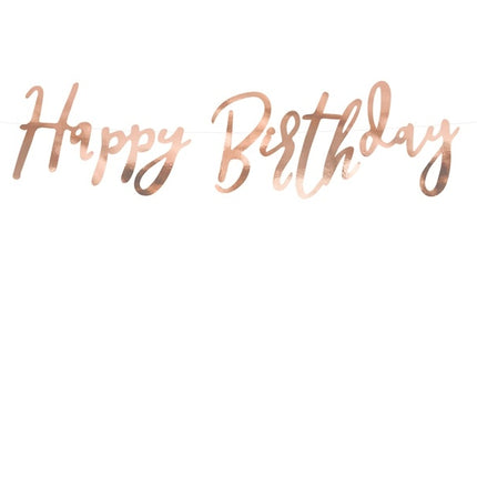 Guirlande de lettres d'anniversaire Happy Birthday Rose Gold 62cm