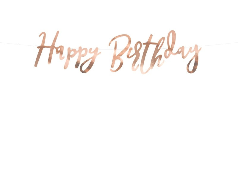 Guirlande de lettres d'anniversaire Happy Birthday Rose Gold 62cm