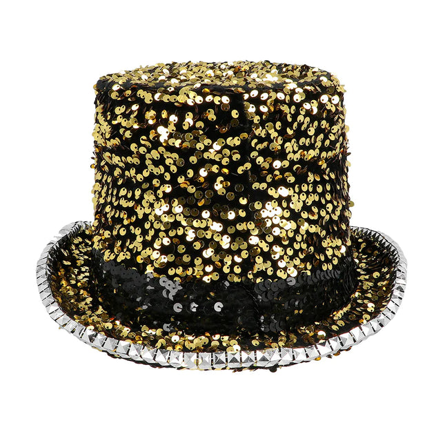 Chapeau doré argenté paillettes