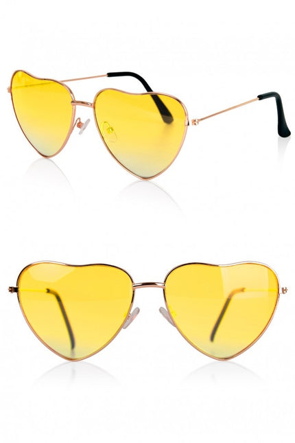 Lunettes à cœur jaune