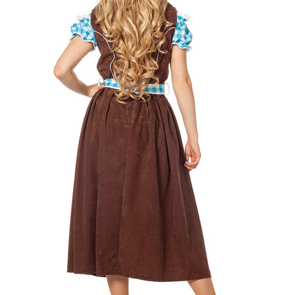 Blue Dirndl Dress Oktoberfest Ladies Long