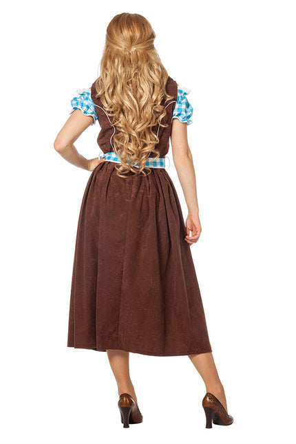 Blue Dirndl Dress Oktoberfest Ladies Long