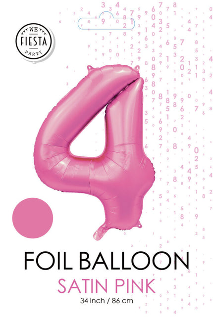 Ballon à figures rose 4 ans Gloss 86cm