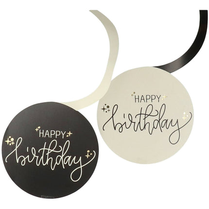 Happy Birthday Décoration suspendue noire 6pcs