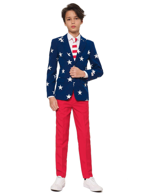 USA Stars Stripes Suit Boy Teen OppoSuits