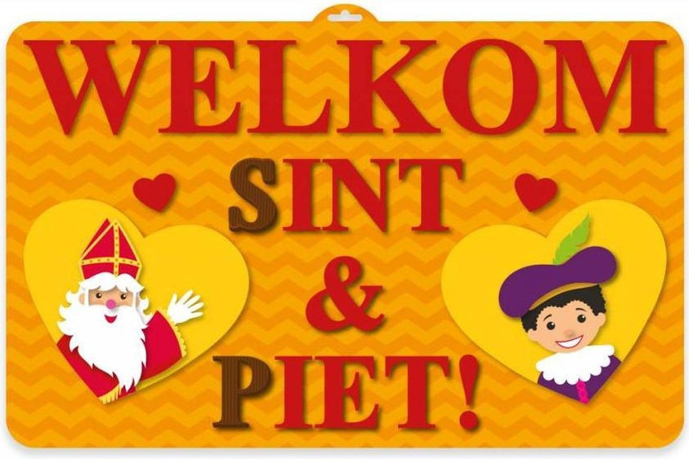 Sint en Piet Plaque de porte en couleur 58cm