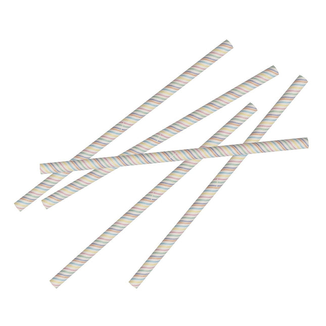 Pailles rayées 20cm 20pcs