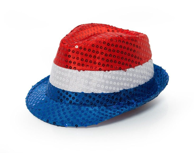 Chapeau à paillettes Rouge Blanc Bleu