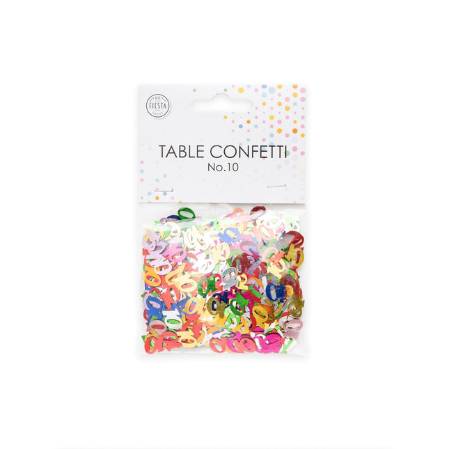 Confettis de table 10 ans colorés