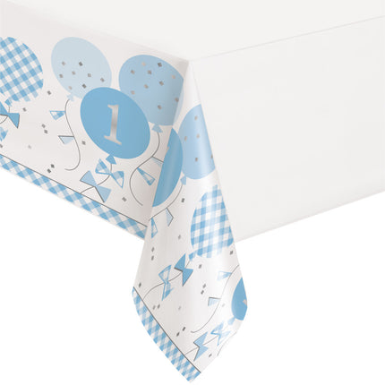 Nappe d'anniversaire 1 an Bleu 2.13m