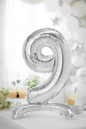 Ballon de baudruche Figure 9 Argent Standard Vide 70cm