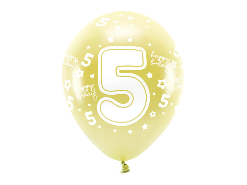 Ballons 5 ans or 33cm 6pcs