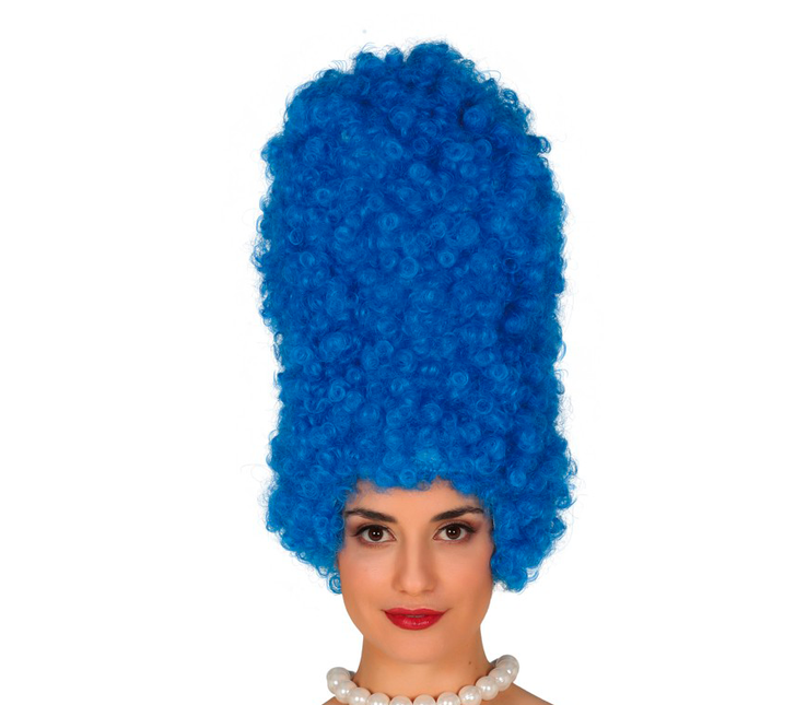 Perruque Marge Simpson Boucles bleues 40cm