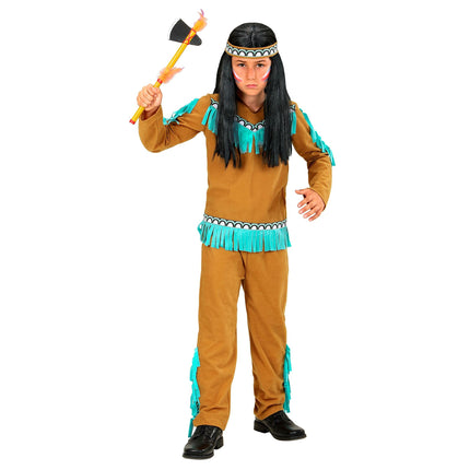 Costume indien Marron Bleu Enfant 3 pièces