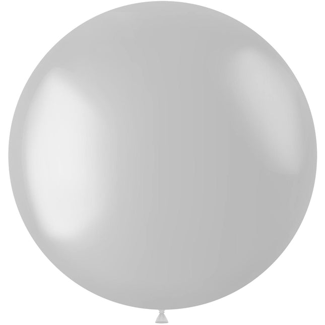 Ballon blanc métallisé blanc nacré 78cm