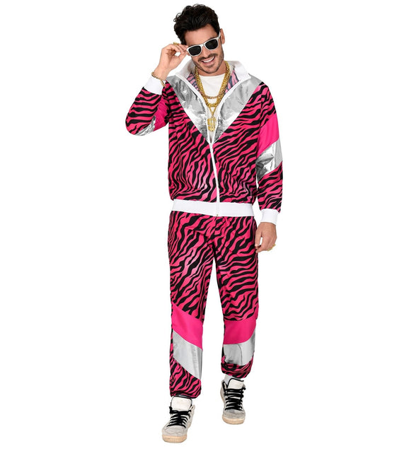 Tracksuit Neon 80S Fault Pink Tiger Print