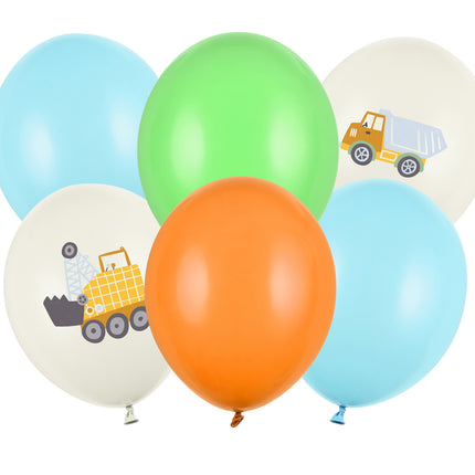 Jeu de ballons Véhicules de construction 30cm 6pcs