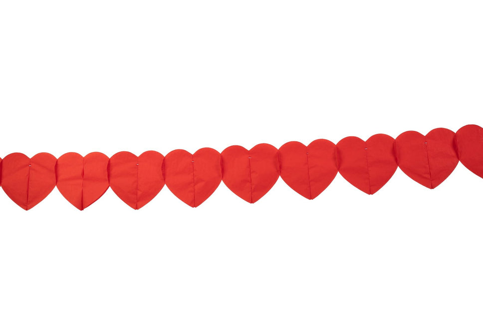 Guirlande de cœurs rouge 6m