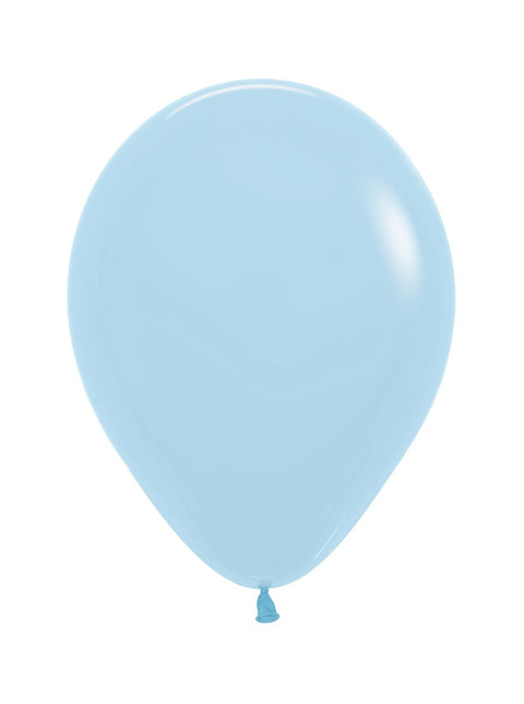 Ballons Pastel Bleu Mat 25cm 100pcs