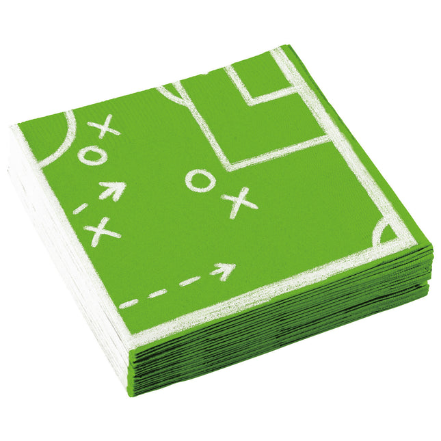 Serviettes de table pour le football Vert 33cm 20pcs