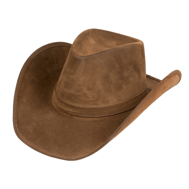 Chapeau de cow-boy Faux cuir marron 43cm