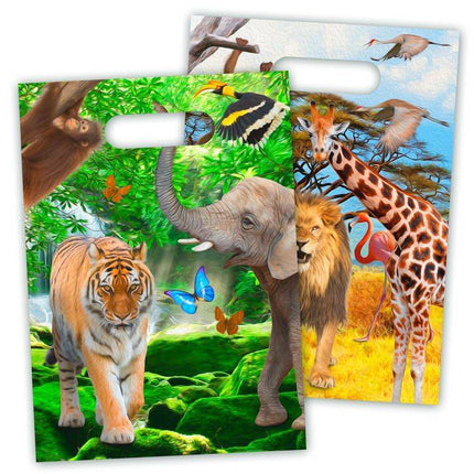 Animaux Safari Sacs à partager 23cm 8pcs