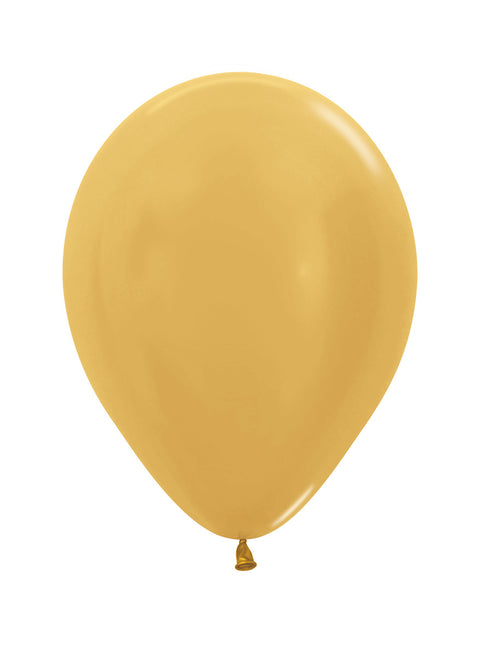 Ballons de baudruche Or Métallique 25cm 100pcs