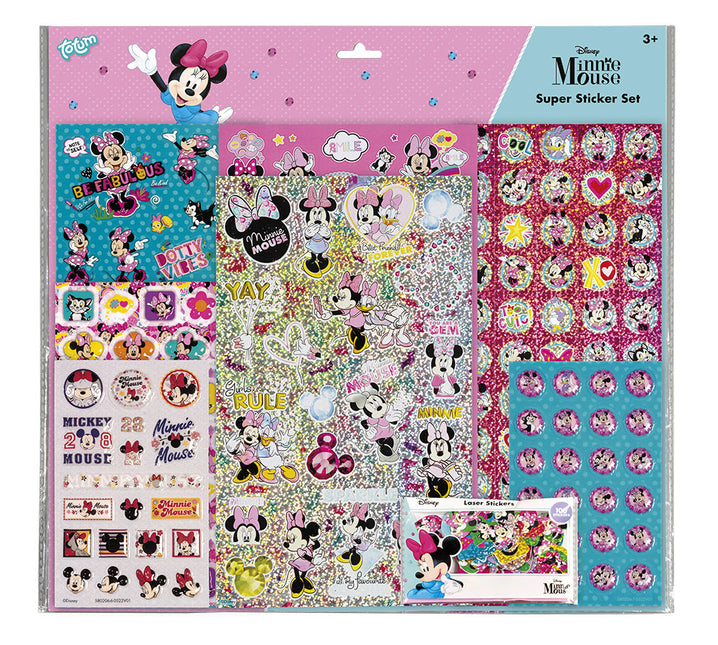 Jeu d'autocollants Minnie Mouse 12 pièces