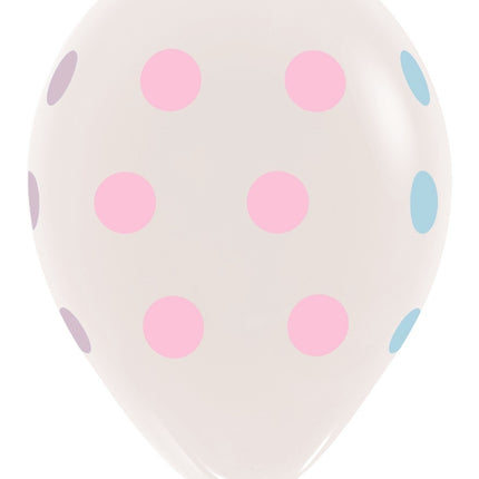 Ballons de baudruche Pastel Polka Dots Clear 30cm 25pcs