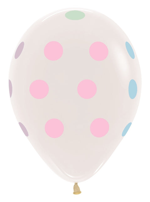 Ballons de baudruche Pastel Polka Dots Clear 30cm 25pcs