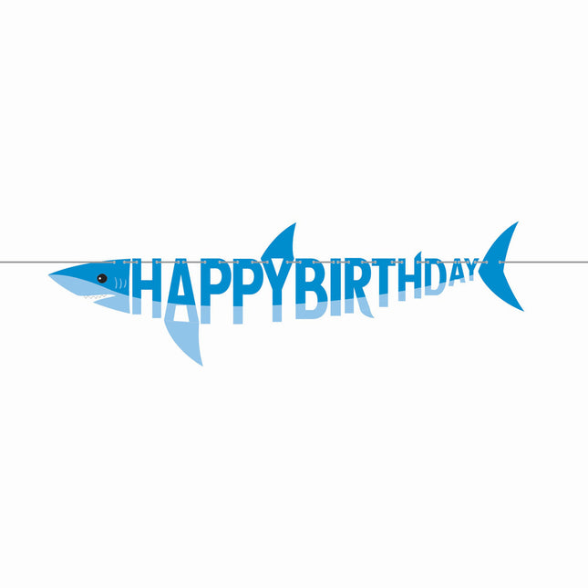 Guirlande de lettres Happy Birthday Shark 1.7m