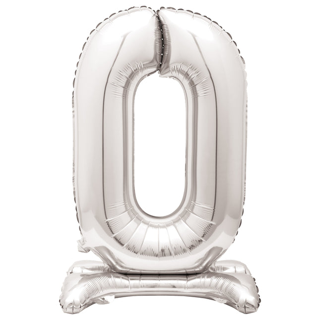 Ballon de baudruche Figure 0 Silver Standard 76cm