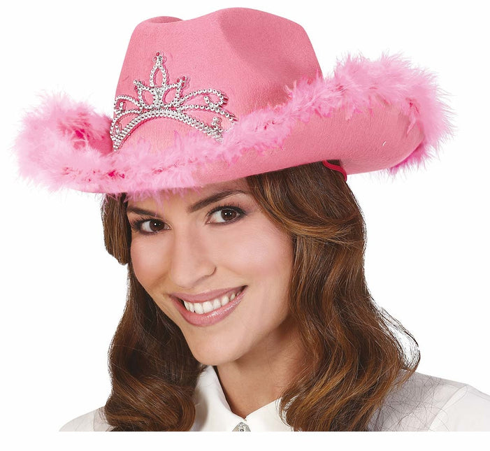 Chapeau de cow-boy rose