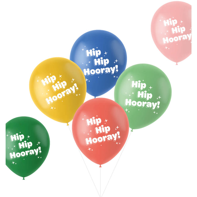 Ballons Hip Hip Hooray Colorés 33cm 6pcs