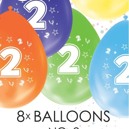 Ballons colorés 2 ans 30cm 8pcs