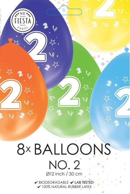 Ballons colorés 2 ans 30cm 8pcs