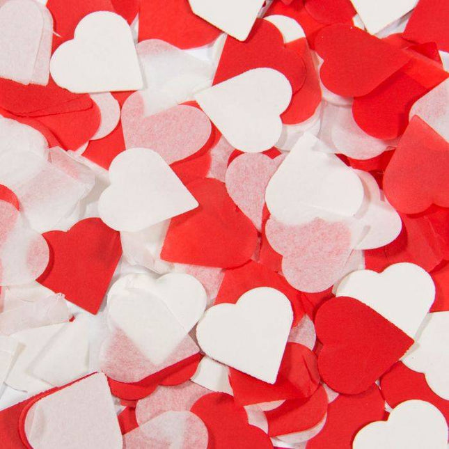 Confetti Cannon Heart Red White 28cm