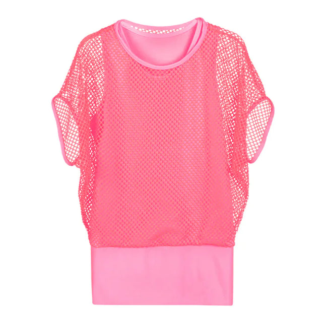 Chemise en résille rose Dames M-L | 40-46