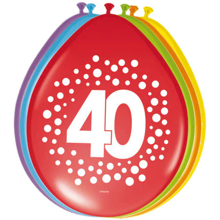 Ballons 40 Years Dots 30cm 8pcs