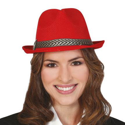 Chapeau de gangster rouge