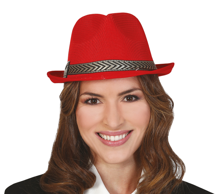 Chapeau de gangster rouge