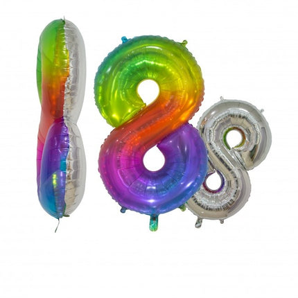 Ballon de baudruche Figure 8 Arc-en-ciel Transparent 66cm