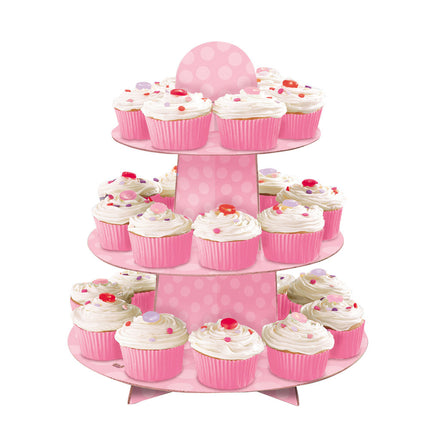 Cupcake Etagere Dots Pink 34cm